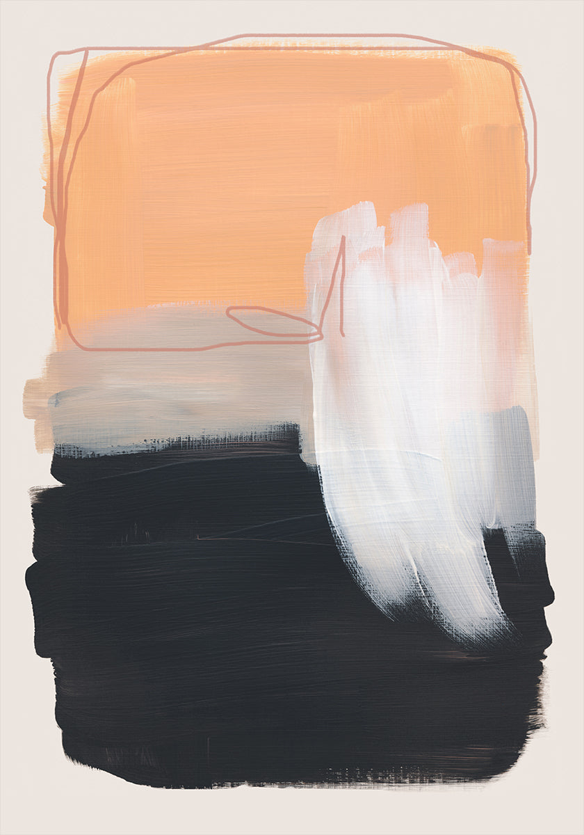 Abstracte penseelstreken 122 poster