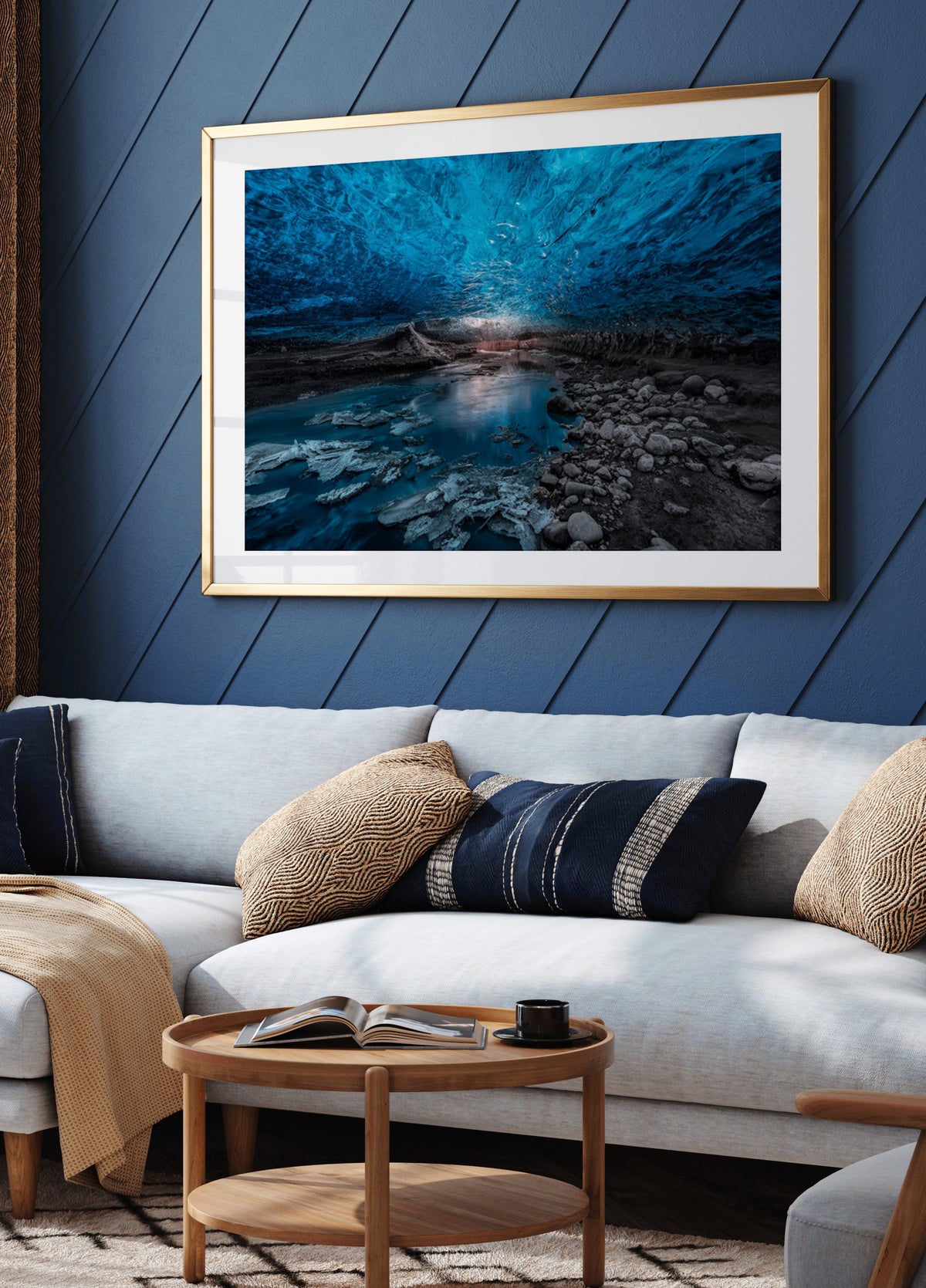 Blauwe ijsgrotstroom