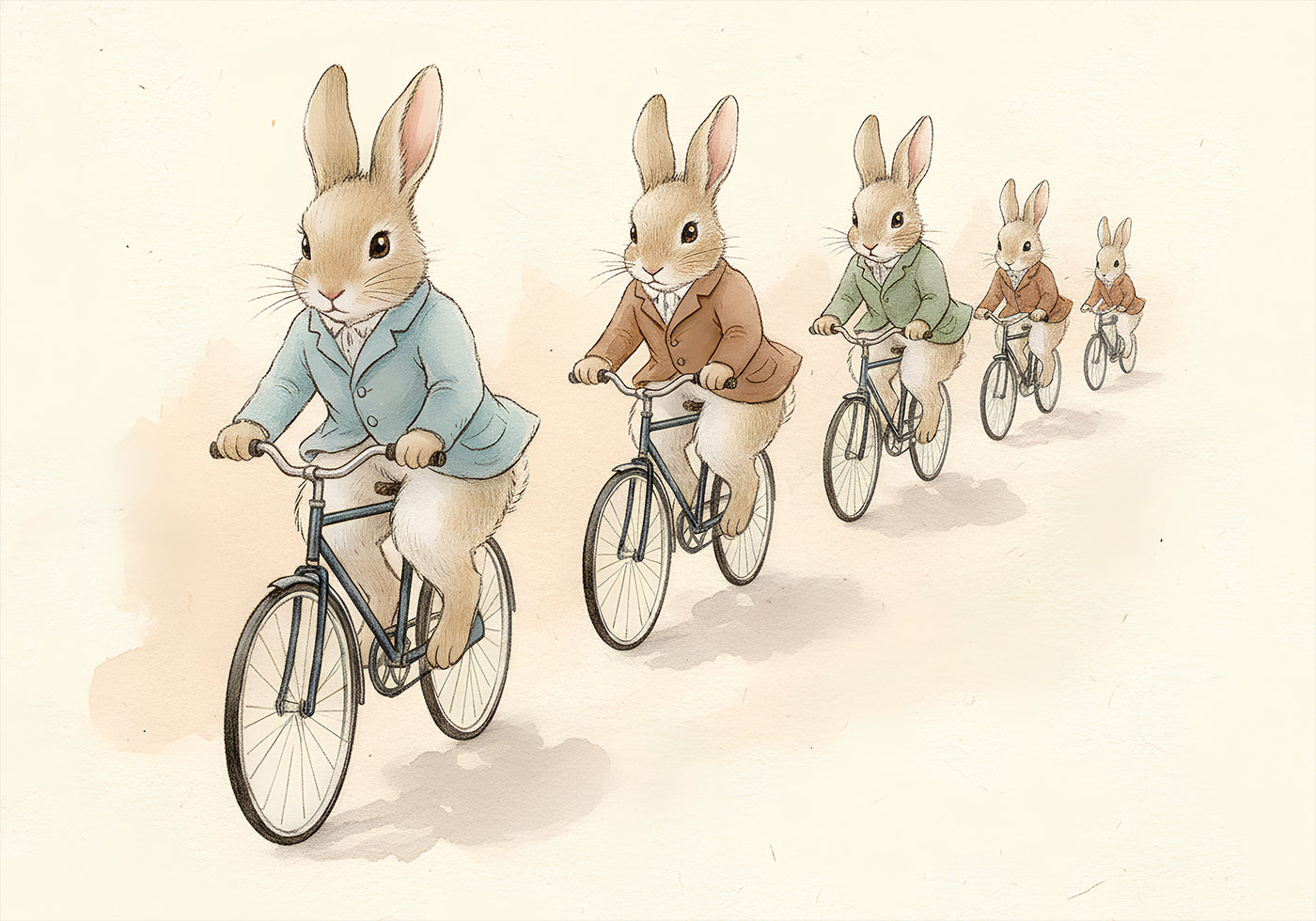 Bunny vrienden op fietsen Poster