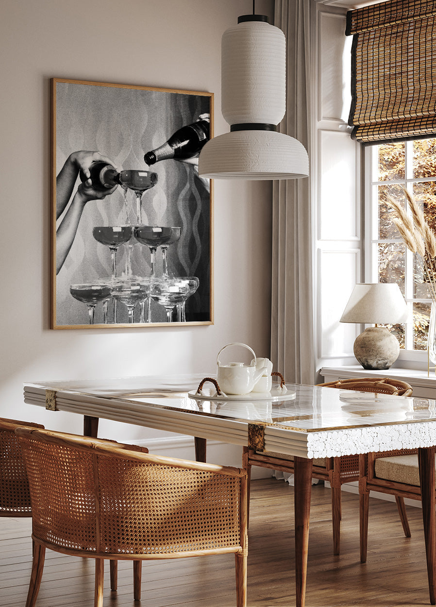 Champagneglazen printposter - Posterbox.dk