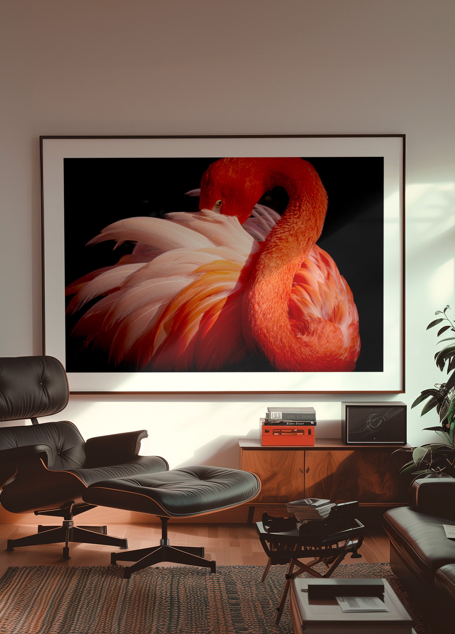 Elegante roze flamingo