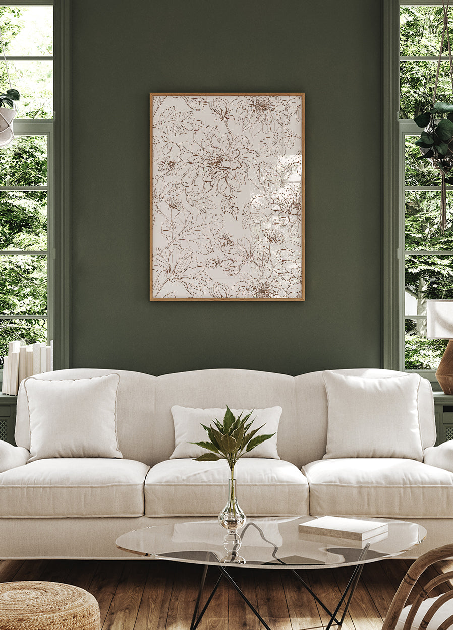 Flowers Line Art Plakat - Posterbox.dk