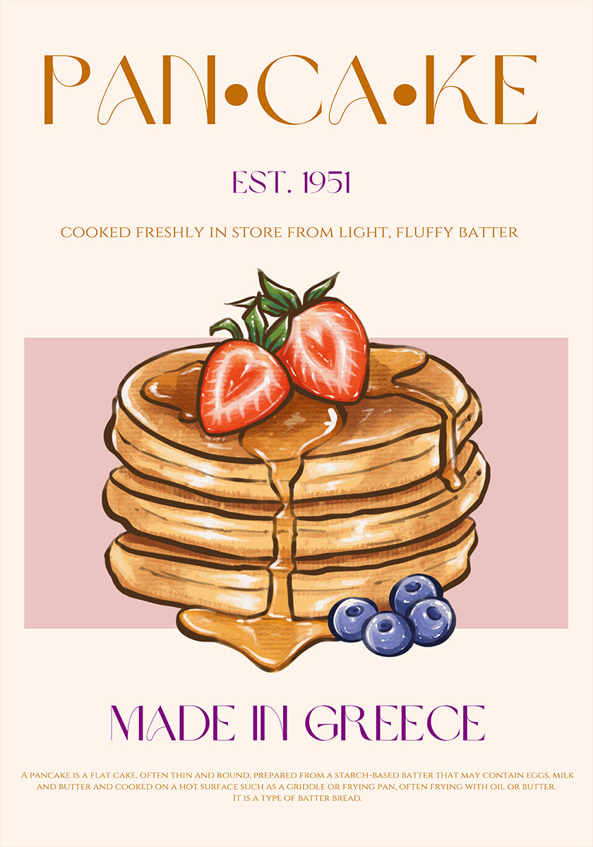 Pluizig Griekse pannenkoeken Poster