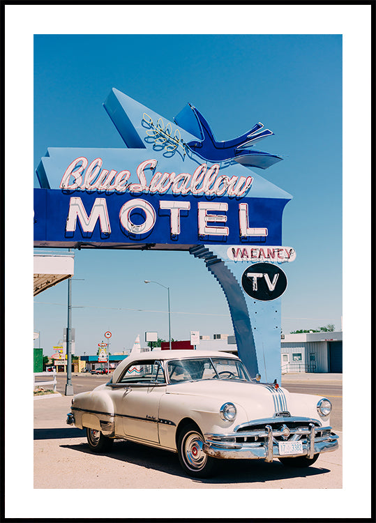 Blauw zwaluw Motel poster