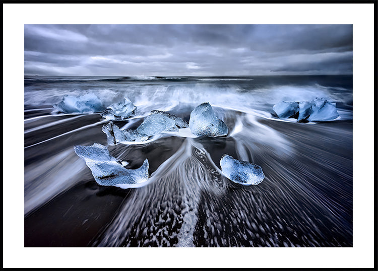 Blauwe diamanten poster