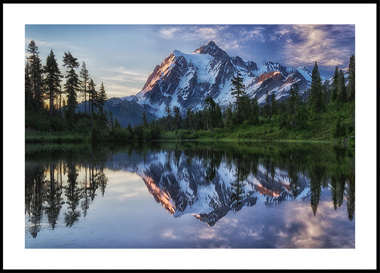 Zonsopgang op de poster van Mount Shuksan