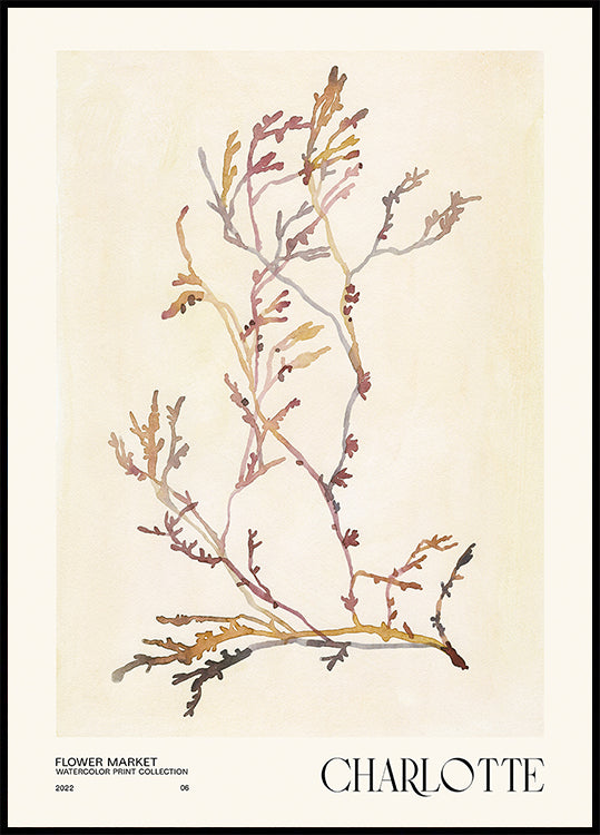 Collectie aquarelprints. Bloemenmarkt - Charlotte