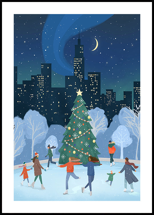 Kerstmis in NYC-poster