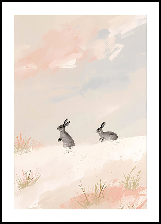 Hasen im Schnee-poster