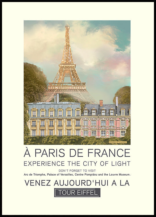 Parijs retro print poster