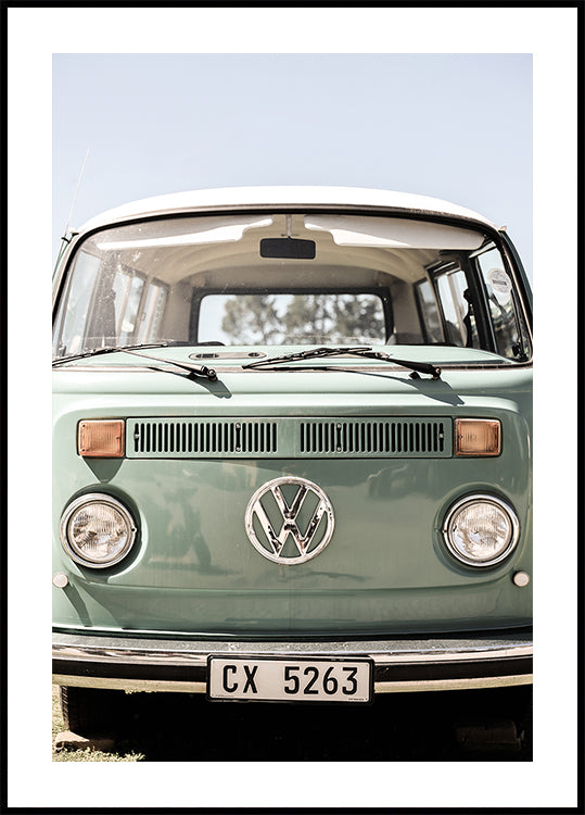 Klassiek ontwerp in zachte groene tinten autoposter