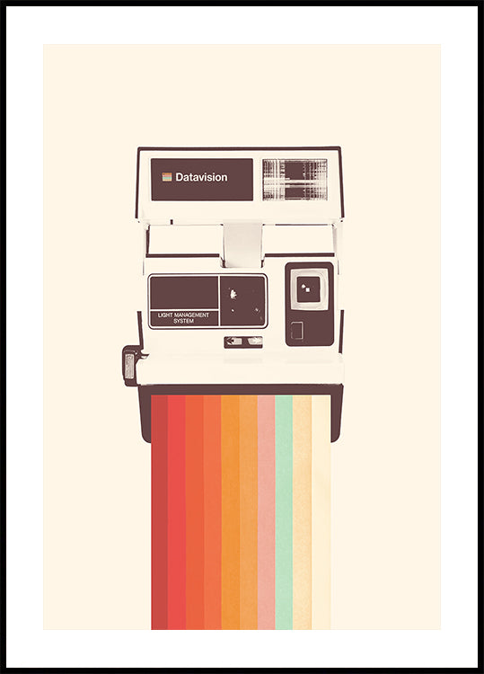 Instant camera regenboog poster