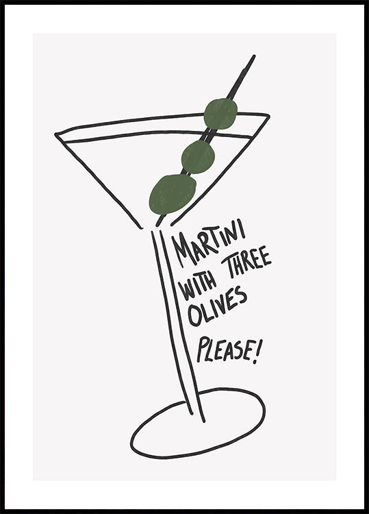 Olive Trio Martini-poster