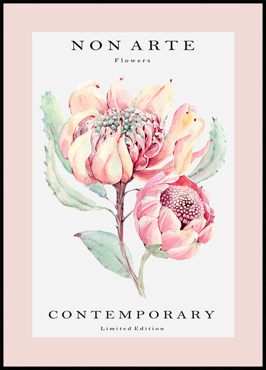 Non Arte roze bloemposter