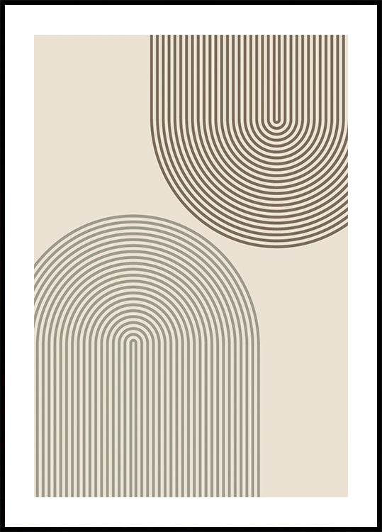 Minimale booglijnen poster