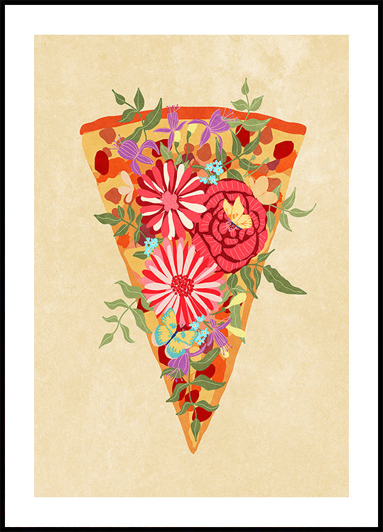 Plakje bloemenpizza
