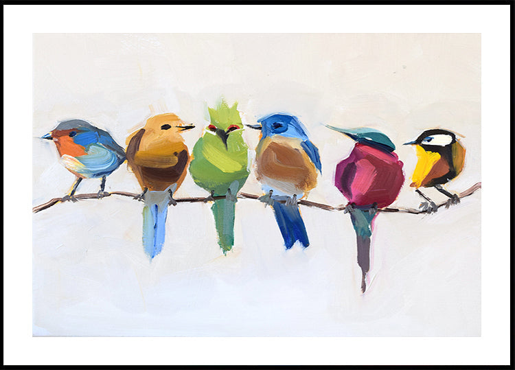 Vogels op een tak-poster