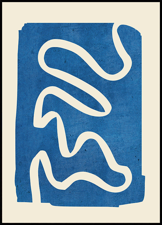 Geometrische abstracte minimale blauwe poster