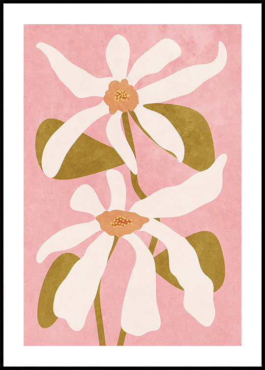 Abstracte bloemen in poster