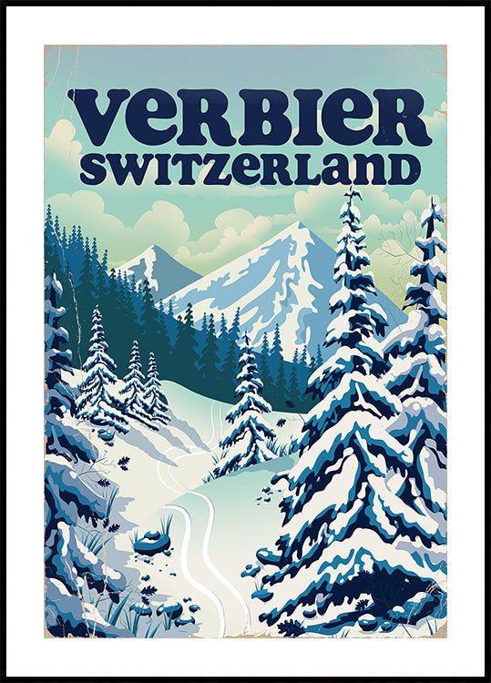 Verbier Zwitserland Skiposter (NIEUW)