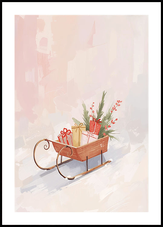 Schlitten met Geschenken-poster