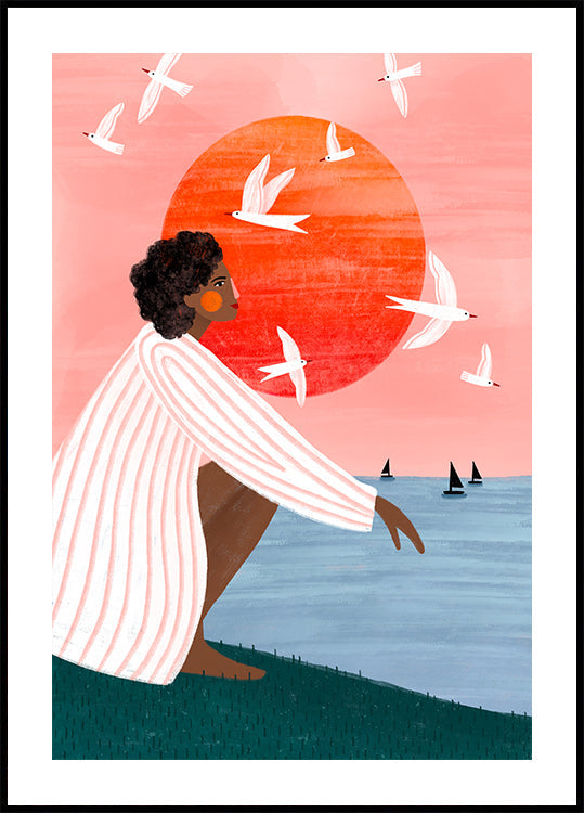 Zonsondergang op mijn eigen poster