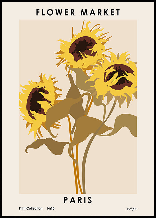 Bloemenmarkt. Parijs-affiche