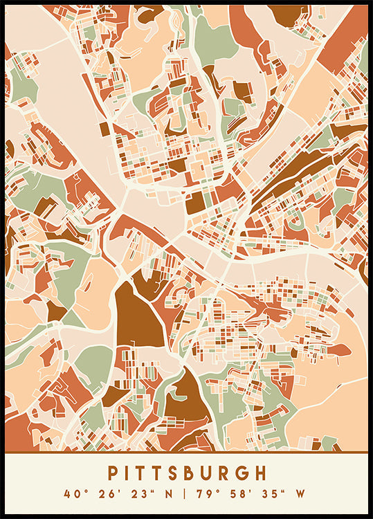 Zwarte kaarten aardetinten 67 poster