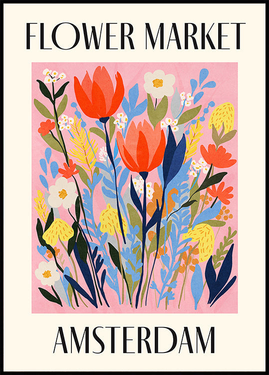 Bloemenmarkt Amsterdam Nederland Poster