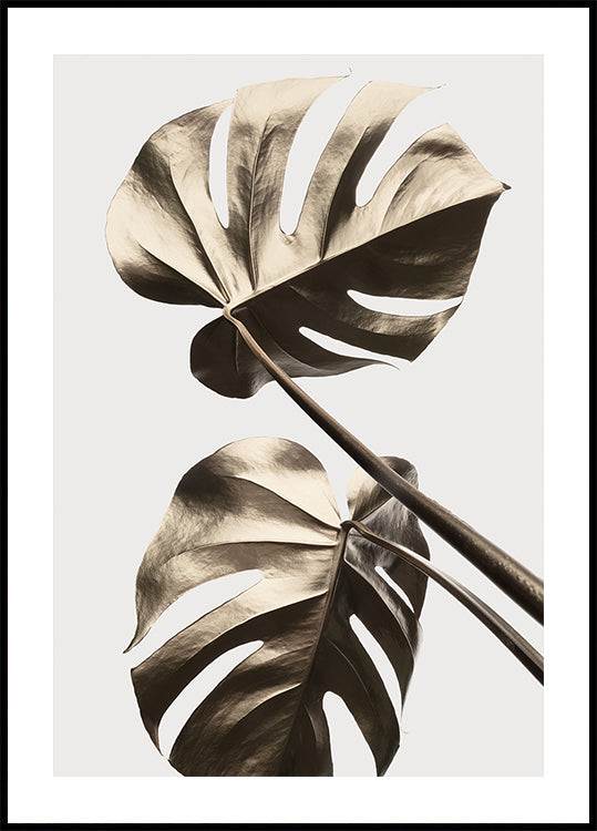 Monstera goud 08-poster