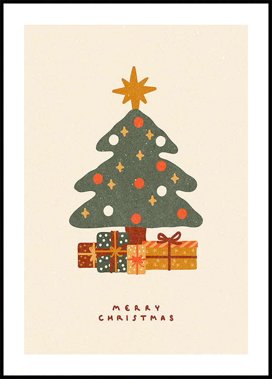 Kerstboom met geschenken Poster