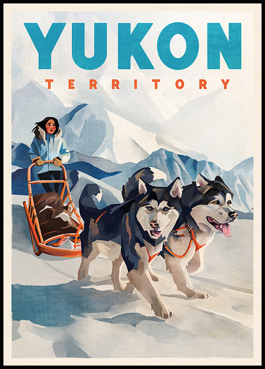 Yukon grondgebied hondenslee reisposter