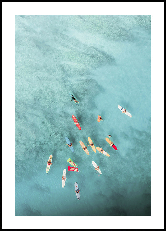 Surfers op zee-poster