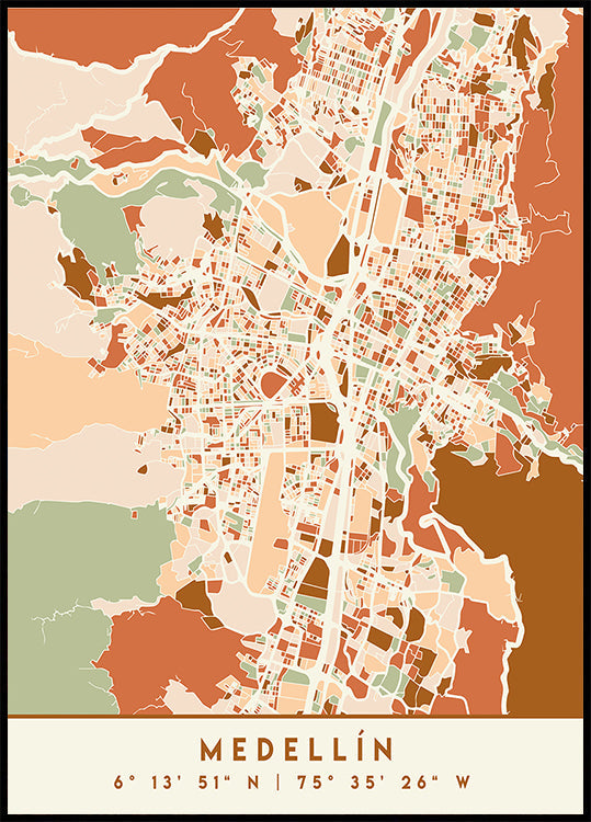 Zwarte kaarten aardetinten 49 poster