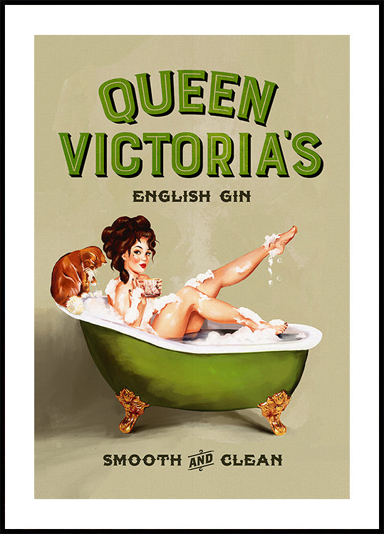 Koningin Victoria Engelse Gin Bath Pinup Girl