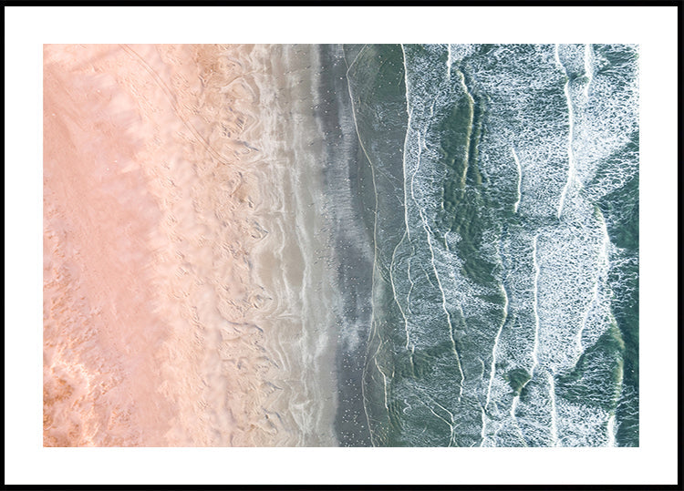 Roze en blauwe kustposter