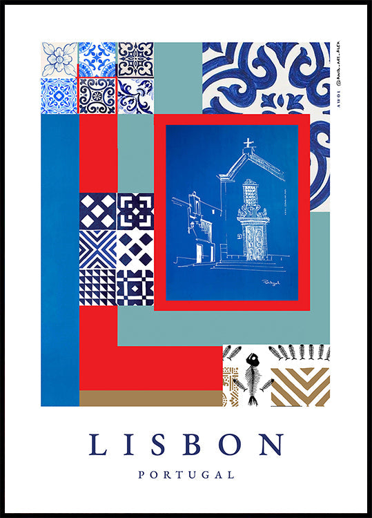Lissabon gevels poster