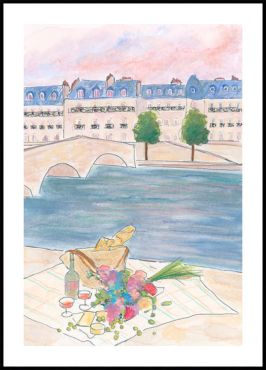 Picknick in Parijs aan de Seine