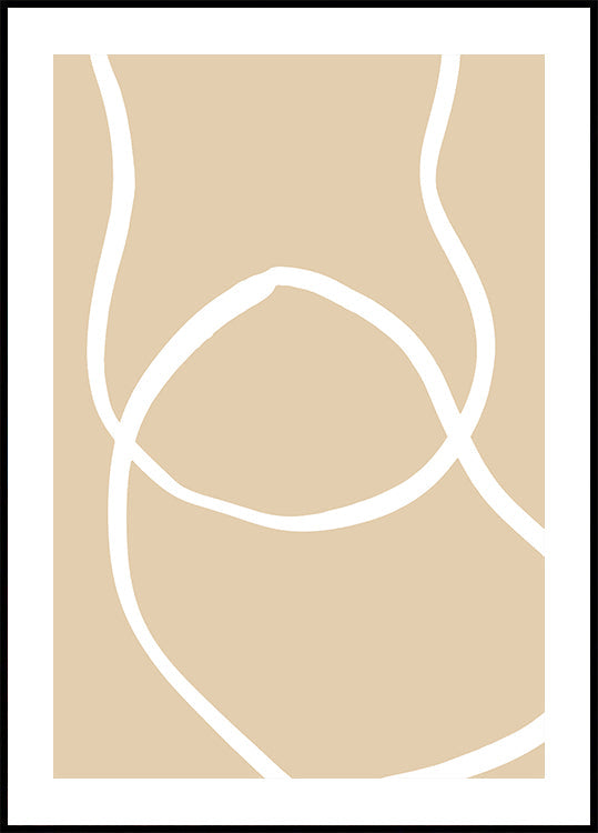 Beige lijnen 04 poster