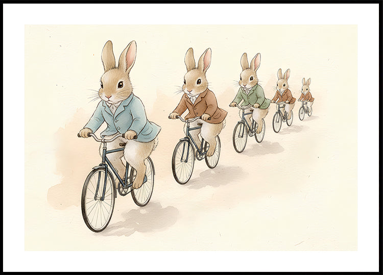 Bunny vrienden op fietsen Poster