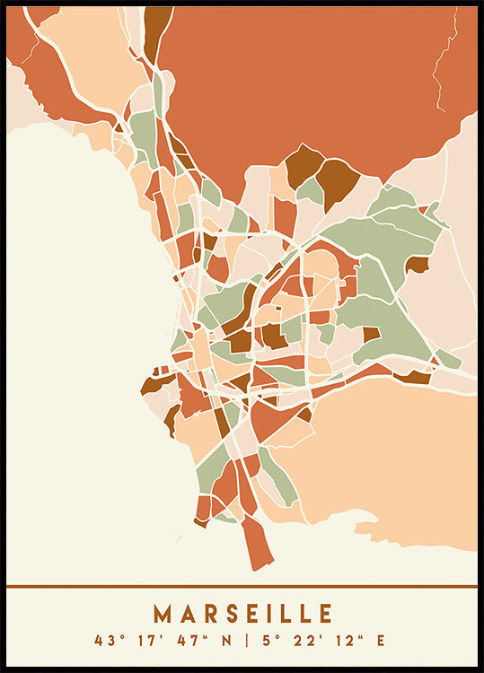 Zwarte kaarten aardetinten 48 poster