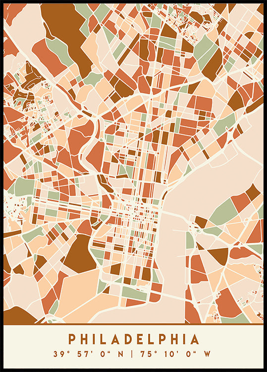 Zwarte kaarten aardetinten 65 poster
