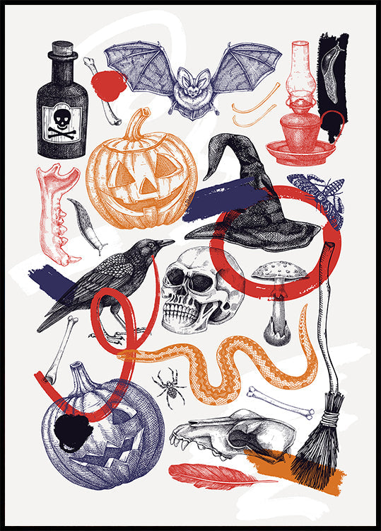 Halloween collage kunstposter