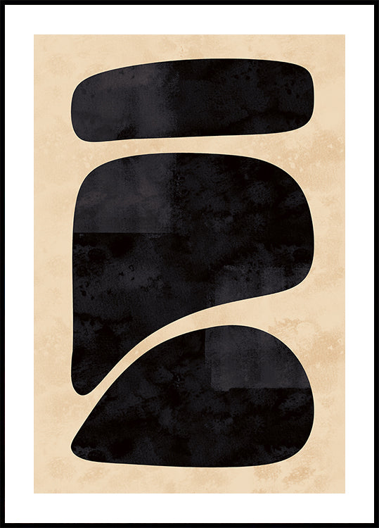 Minimale zwarte vormenposter