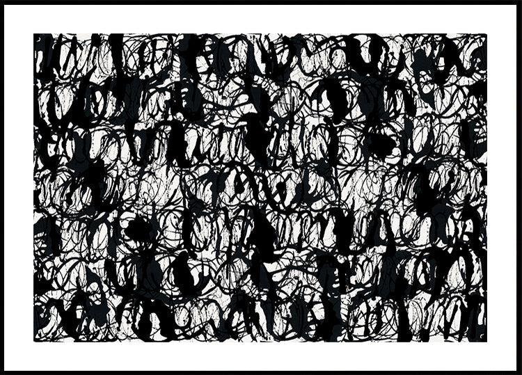 Abstracte inktwervelingen Zwart 2