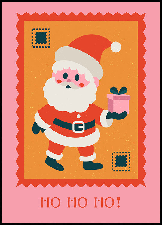 Ho ho ho - Kerstman met cadeauposter