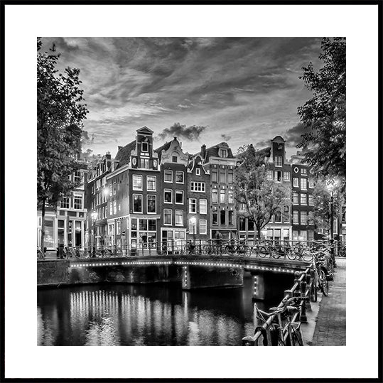 AMSTERDAM Idyllische impressie van Single - Monochrome Poster