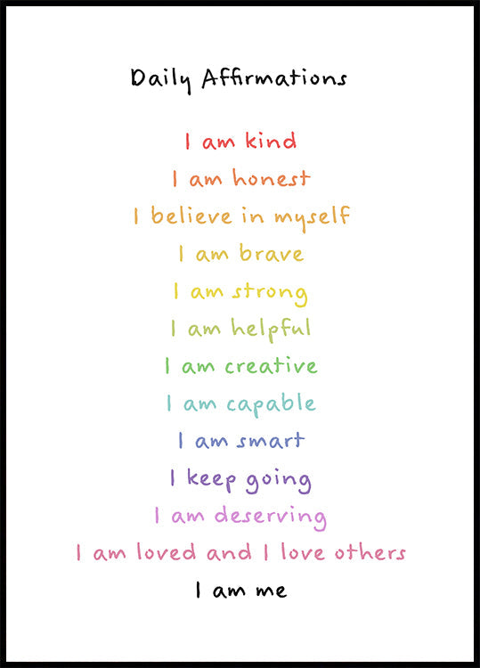 Kinderaffirmaties emoties print 3 Poster