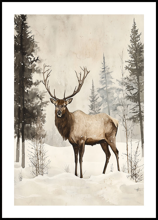 Elk Winter Nostalgia Plakat
