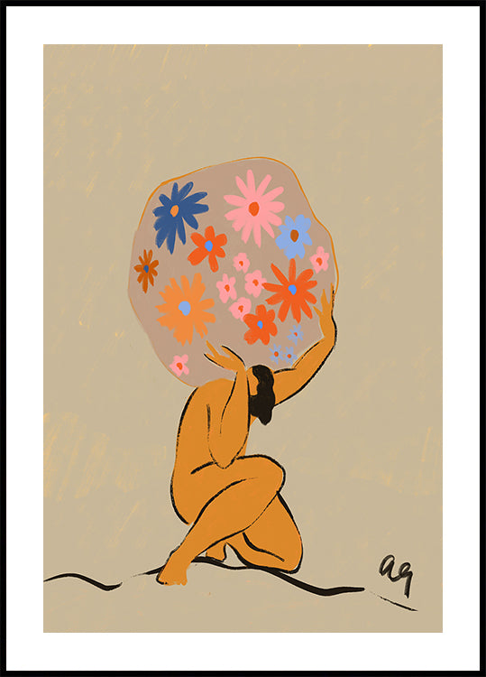 Wereld op haar schouders-poster